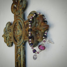 Load image into Gallery viewer, Purple and Silver Rosary Bracelet