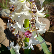 Load image into Gallery viewer, Pink and Gold Rosary Bracelet