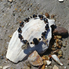 Load image into Gallery viewer, Black and Gold Rosary Bracelet