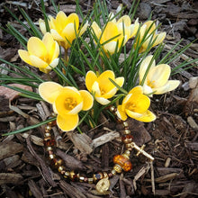 Load image into Gallery viewer, Amber and Gold Rosary Bracelet