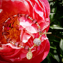Load image into Gallery viewer, Crystal and gold Rosary Bracelet