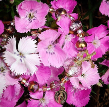 Load image into Gallery viewer, Crystal and gold Rosary Bracelet