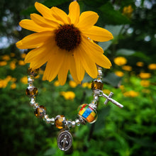 Load image into Gallery viewer, Amber and Silver Rosary Bracelet