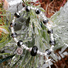 Load image into Gallery viewer, Black and Silver Rosary Bracelet