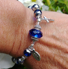 Load image into Gallery viewer, Blue and Silver Rosary Bracelet