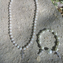Load image into Gallery viewer, First Holy Communion Pearl Rosary bracelet