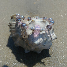 Load image into Gallery viewer, Pink and Silver Rosary Bracelet