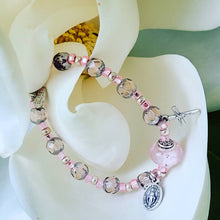 Load image into Gallery viewer, Pink and Silver Rosary Bracelet