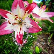 Load image into Gallery viewer, Pink and Silver Rosary Bracelet