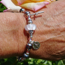 Load image into Gallery viewer, Pink and Silver Rosary Bracelet