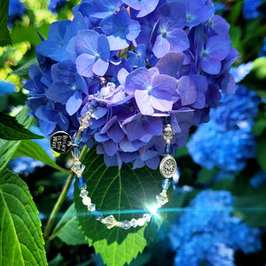 Blessed Mother Delicate Blue Crystal Bracelet