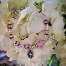 Load image into Gallery viewer, Pink and Silver Rosary Bracelet
