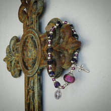 Load image into Gallery viewer, Purple and Silver Rosary Bracelet
