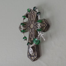 Load image into Gallery viewer, Light Green and silver Rosary bracelet
