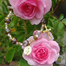 Load image into Gallery viewer, Pink and gold Rosary bracelet
