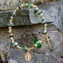 Load image into Gallery viewer, Peridot and gold Rosary bracelet
