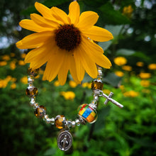 Load image into Gallery viewer, Amber and Silver Rosary Bracelet
