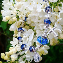 Load image into Gallery viewer, Blue and Silver Rosary Bracelet
