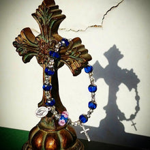 Load image into Gallery viewer, Blue and Silver Rosary Bracelet
