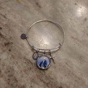 Blessed Mother Silver Bangle